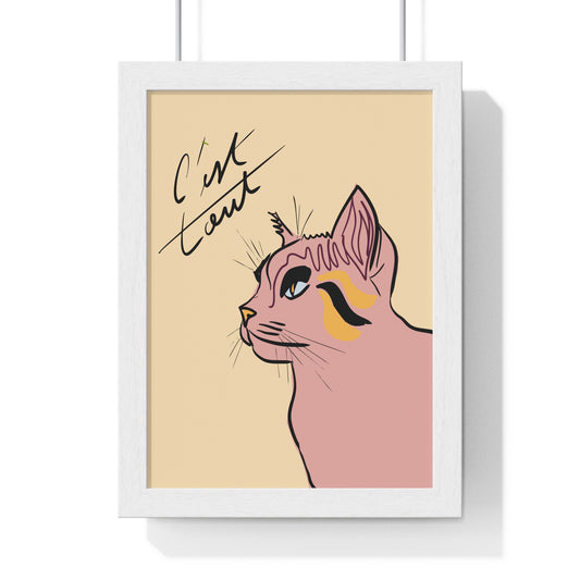 Chic Cat Art Poster, Modern Wall Decor, Cat Lover Gift, Artistic Framed Print, Home Decoration, Unique Cat Artwork