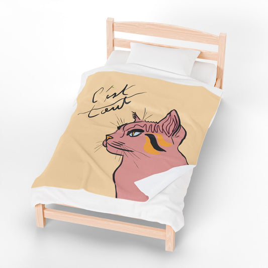 Artistic Cat Plush Blanket, Cozy Home Decor, Warm Gift for Cat Lovers, Cute Pet Accessory, Perfect for Snuggling