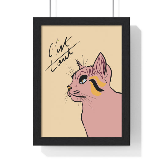 Chic Cat Art Poster, Modern Wall Decor, Cat Lover Gift, Artistic Framed Print, Home Decoration, Unique Cat Artwork