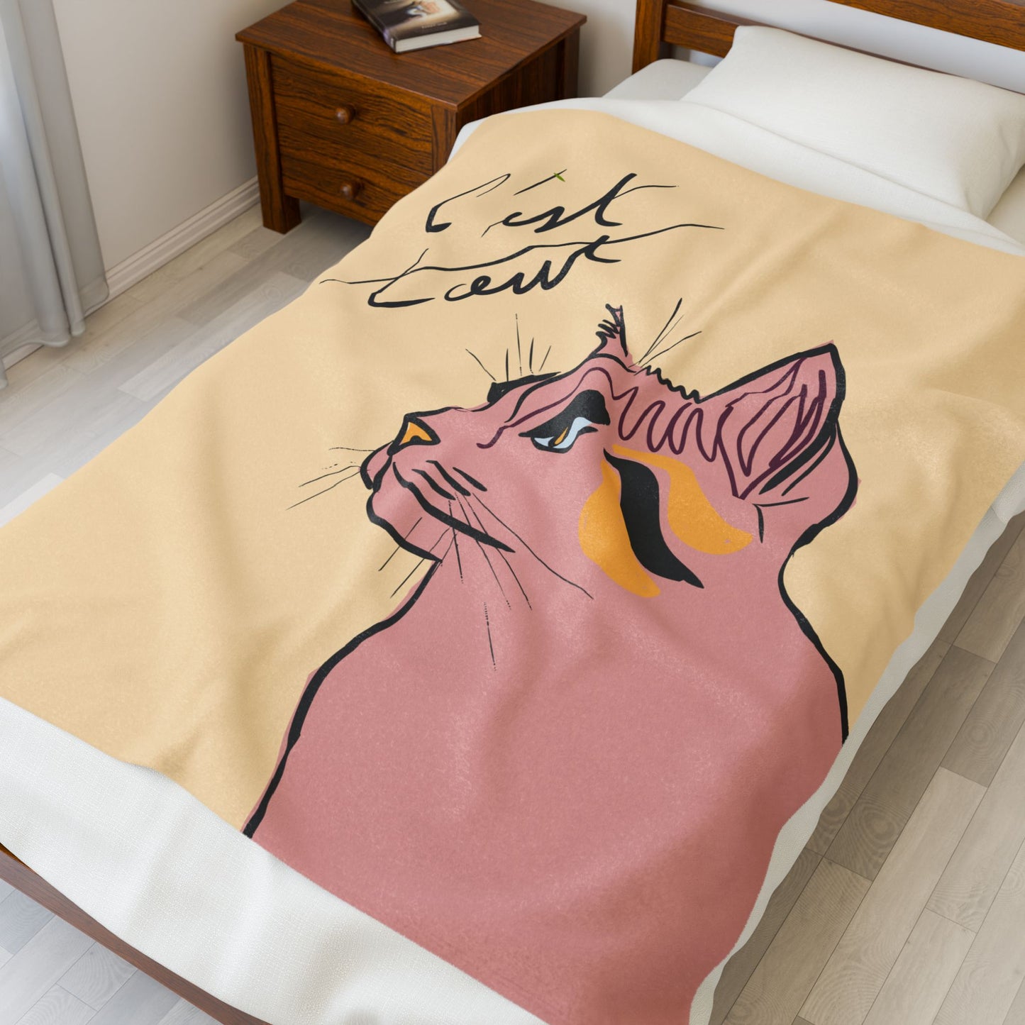 Artistic Cat Plush Blanket, Cozy Home Decor, Warm Gift for Cat Lovers, Cute Pet Accessory, Perfect for Snuggling