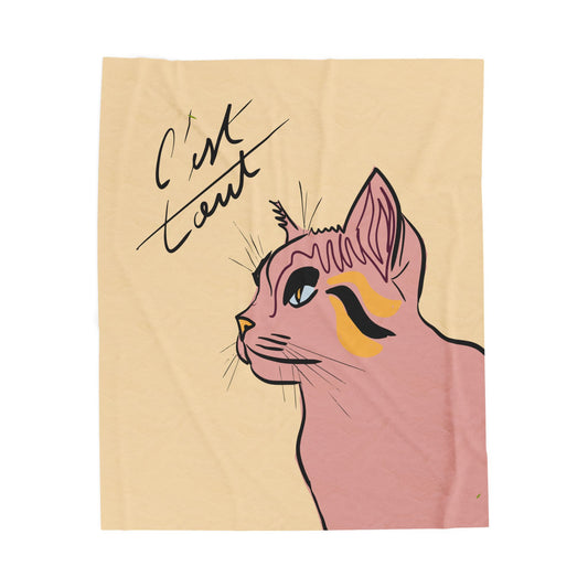 Artistic Cat Plush Blanket, Cozy Home Decor, Warm Gift for Cat Lovers, Cute Pet Accessory, Perfect for Snuggling